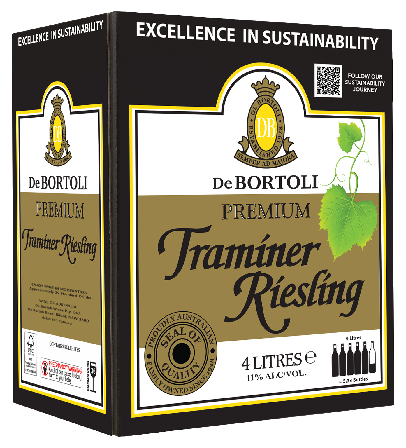Box Riesling Premium Traminer Riesling Wine In Box 4L - 3 Pack